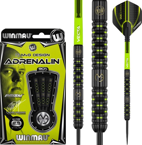 WINMAU - Michael van Gerwen MvG Adrenalin: Steeltip Tungsten Dartpijlen Professioneel - 24g van Winmau
