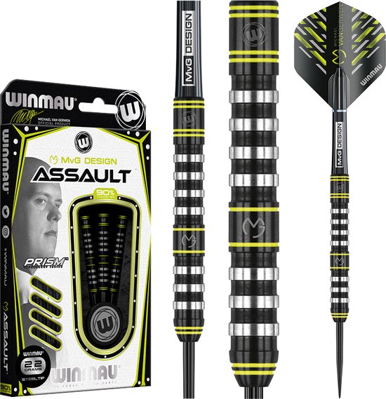 WINMAU - Michael Van Gerwen MVG Assault: Steeltip Tungsten Dartpijlen Professioneel - 22g van Winmau