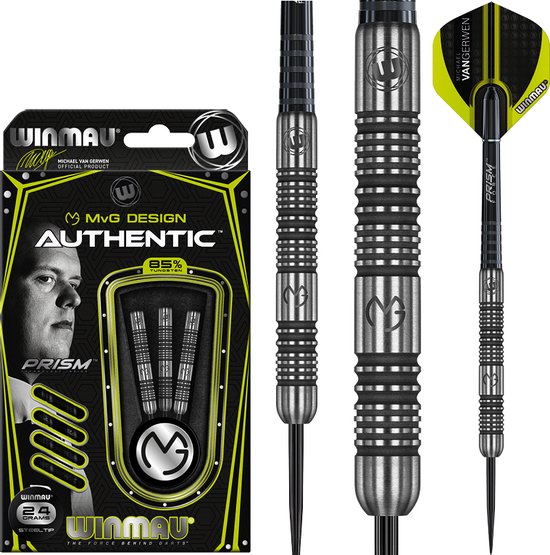 WINMAU - Michael Van Gerwen MVG Authentic: Steeltip Tungsten Dartpijlen Professioneel - 24g van Winmau