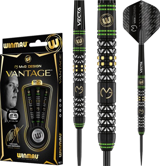 WINMAU - Michael van Gerwen MvG Vantage: Steeltip Tungsten Dartpijlen Professioneel - 24g van Winmau