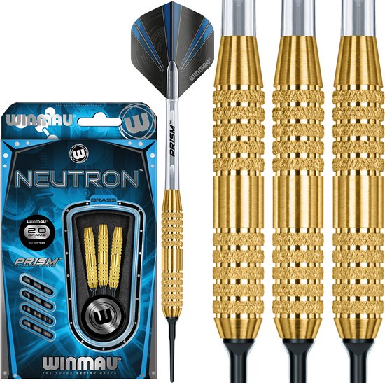 Winmau Neutron 3 Brass - Soft Tip Darts van Merkloos
