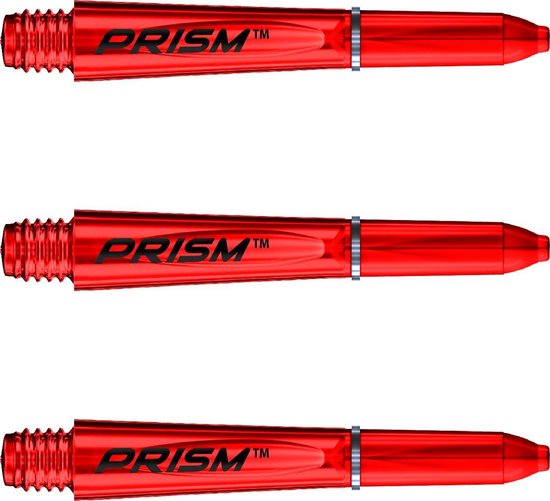 WINMAU - Prism 1.0 Polycarbonate Dartschachten Rood, Extra Kort - 1 set per pakket (3 Dartschachten in totaal) van Winmau