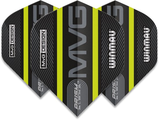 Winmau Prism Alpha Black MVG Green - Dart Flights van Merkloos
