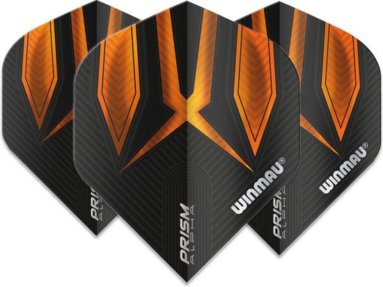 Winmau Prism Alpha Extra Thick Black & Orange - Dart Flights van Merkloos