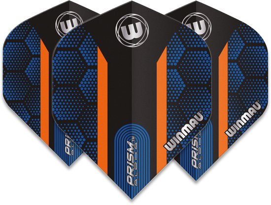 Winmau Prism Alpha Extra Thick Blue & Orange Stripe - Dart Flights van Merkloos