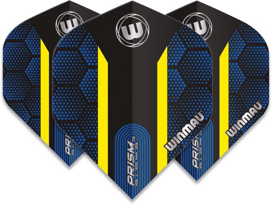 Winmau Prism Alpha Extra Thick Blue & Yellow Stripe - Dart Flights