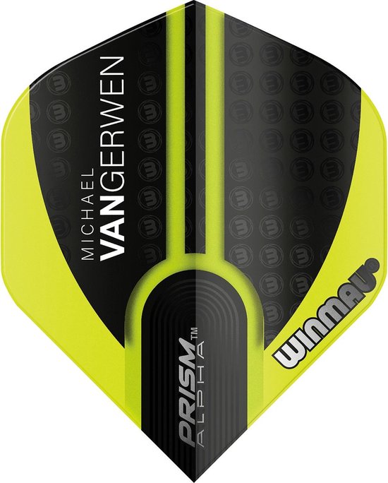 WINMAU - Prism Alpha MVG 2021 Groen en Zwart Dartvluchten - 1 set per pakket (3 dartvluchten in totaal) van Winmau