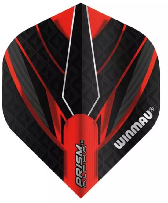 WINMAU - Prism Alpha Rood en Zwart Dartvluchten - 1 set per pakket (3 vluchten in totaal) van Winmau