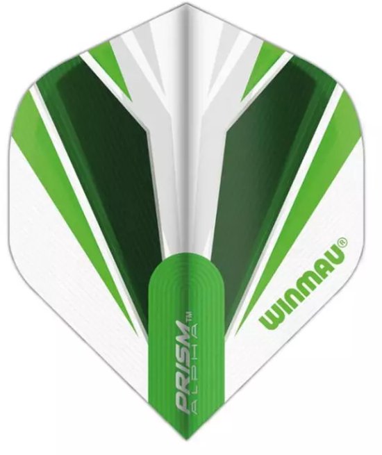Winmau Prism Alpha White & Green - Dart Flights van Merkloos