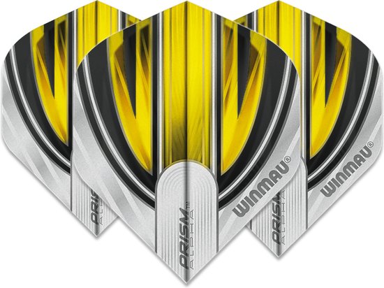 WINMAU - Prism Alpha Wit en Geel Dartvluchten - 1 set per pakket (3 vluchten in totaal) van Winmau