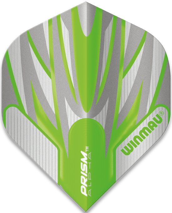 WINMAU - Prism Alpha Wit en Groen Dartvluchten - 1 set per pakket (3 vluchten in totaal) van Winmau
