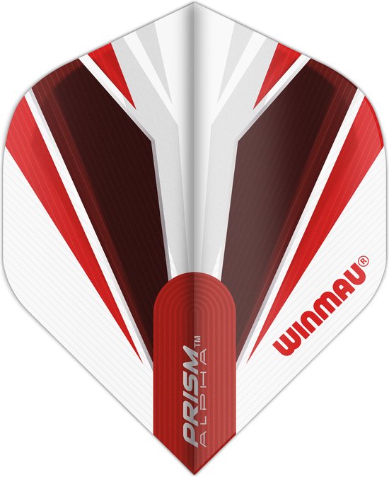 WINMAU - Prism Alpha Wit en Rood Dartvluchten - 1 set per pakket (3 vluchten in totaal) van Winmau