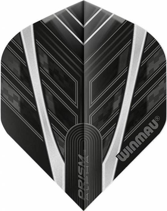WINMAU - Prism Alpha Zwart en Grijs Dartvluchten - 1 set per pakket (3 vluchten in totaal) van Winmau
