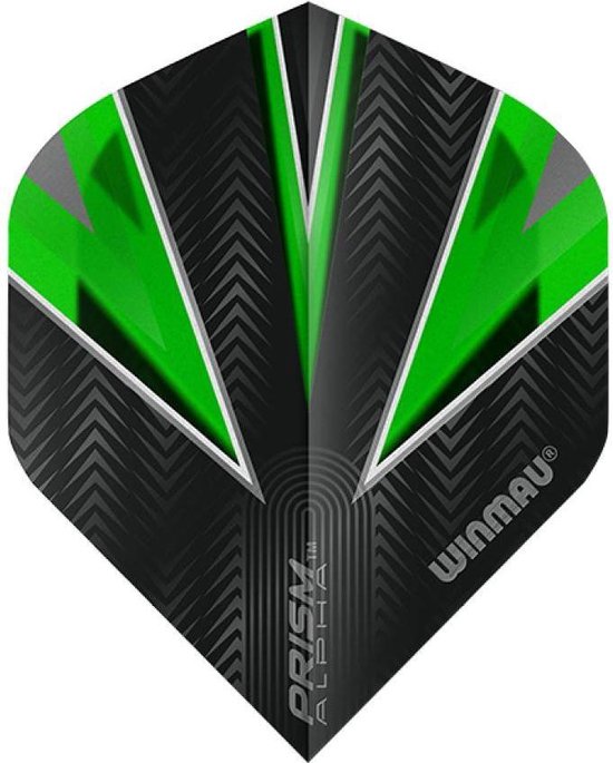 WINMAU - Prism Alpha Zwart en Groen Dartvluchten - 1 set per pakket (3 vluchten in totaal) van Winmau