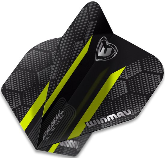 WINMAU - Prism Alpha Zwart en Groen Stripe Extra Dik Dartvluchten - 1 set per pakket van elke flight (3 Dartvluchten in totaal) van Winmau
