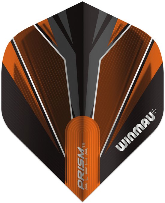 WINMAU - Prism Alpha Zwart en Oranje Dartvluchten - 1 set per pakket (3 vluchten in totaal) van Winmau