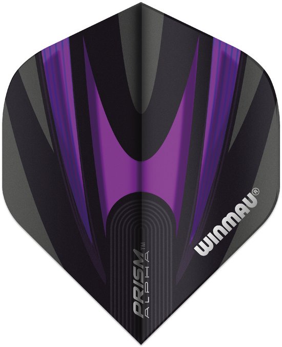 WINMAU - Prism Alpha Zwart en Purper Dartvluchten - 1 set per pakket (3 vluchten in totaal) van Winmau
