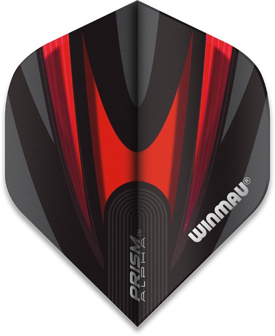WINMAU - Prism Alpha Zwart en Rood Dartvluchten - 1 set per pakket van elke flight (3 Dartvluchten in totaal) van Winmau