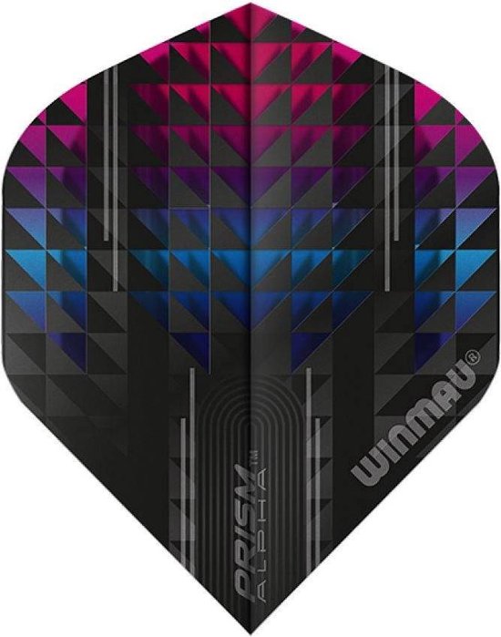 WINMAU - Prism Alpha Zwart en Roze Dartvluchten - 1 set per pakket (3 dartvluchten in totaal) van Winmau