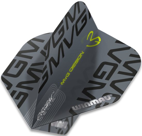 WINMAU - Prism Delta MVG 2021 Print Grijs Dartvluchten - 1 set per pakket (3 dartvluchten in totaal) van Winmau
