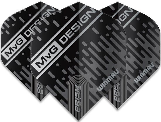 WINMAU - Prism Delta MVG Design Zwart en Grijs Dartvluchten - 1 set per pakket (3 dartvluchten in totaal) van Winmau