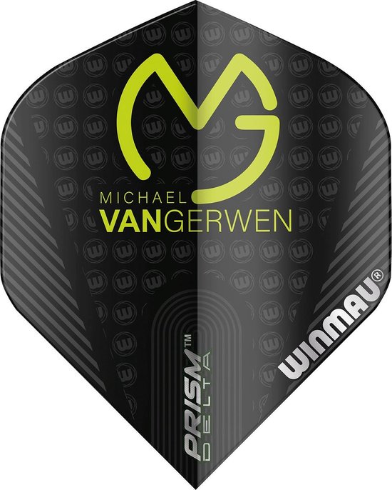 WINMAU - Prism Delta MVG Zwart dart vluchten - 1 set per pakket (3 dartvluchten in totaal) van Winmau