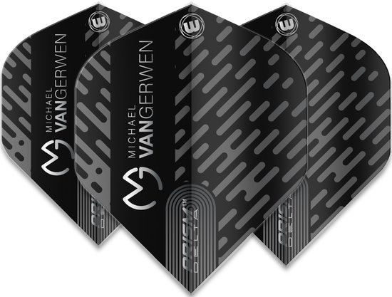 WINMAU - Prism Delta MVG Zwart en Grijs Dartvluchten - 1 set per pakket (3 dartvluchten in totaal) van Winmau