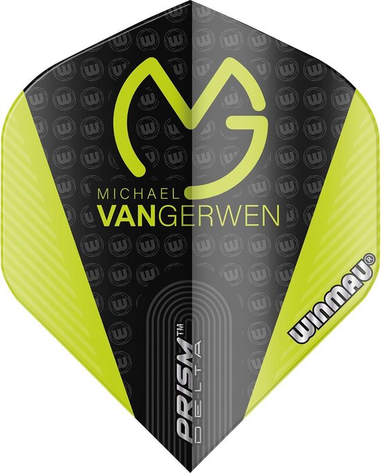 WINMAU - Prism Delta MVG Zwart en Groen Dartvluchten - 1 set per pakket (3 dartvluchten in totaal) van Winmau