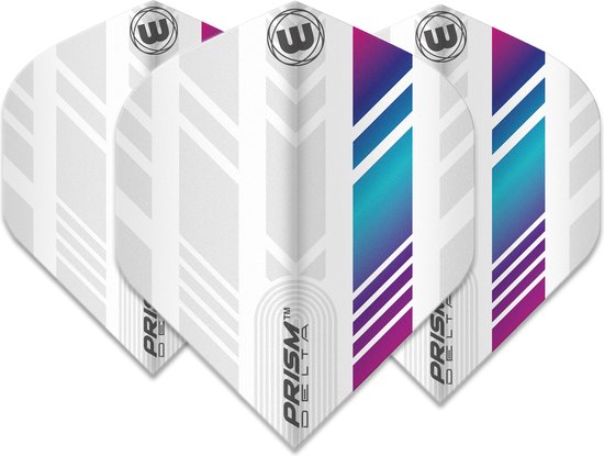 WINMAU - Prism Delta Wit en Regenboog Dartvluchten - 1 set per pakket (3 vluchten in totaal) van Winmau