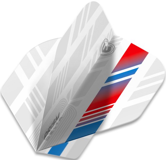 WINMAU - Prism Delta Wit, Rood en Blauw Dartvluchten - 1 set per pakket (3 vluchten in totaal) van Winmau