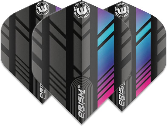 WINMAU - Prism Delta Zwart en Regenboog Dartvluchten - 1 set per pakket (3 vluchten in totaal) van Winmau