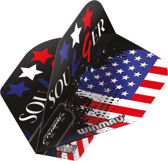 WINMAU - Prism Zeta Soulger Flag USA dart vluchten - 1 sets per pakket (3 dartvluchten in totaal) van Merkloos