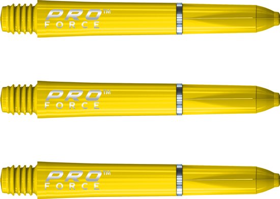 WINMAU - Pro Force Dartschachten Geel, Korte - 1 set per pakket (3 Dartschacht in totaal) van Winmau