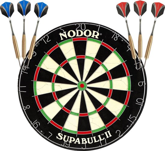 Winmau Pro Nodor Supa Dartbord + 2 Sets Dartpijlen van Winmau