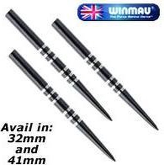 Winmau Re-grooved punten zwart - 32 mm van Winmau