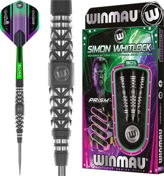 WINMAU - Simon Whitlock Shotblast: Steeltip Tungsten Dartpijlen Professioneel - 22g van Winmau