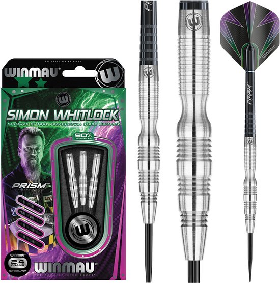 WINMAU - Simon Whitlock Signature Edition: Steeltip Tungsten Dartpijlen Professioneel - 24g van Winmau