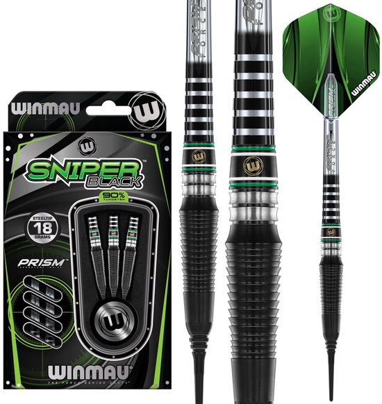 Winmau Sniper Black V2 90% - Soft Tip Darts van Winmau