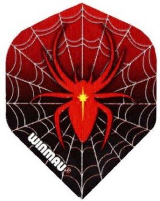 WINMAU - Standard Spider Rood Dartvluchten - 1 set per pakket van elke flight (3 Dartvluchten in totaal) van Winmau