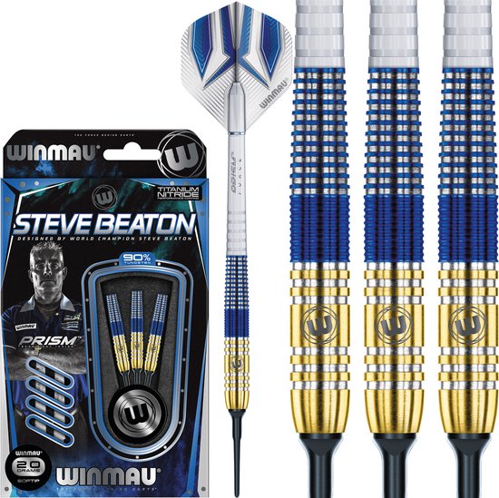 WINMAU – Steve Beaton: Softip Dartpijlen Professioneel - 18 gram vat/20 gram totaal gewicht van Winmau
