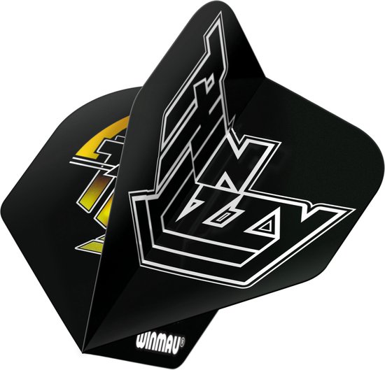 WINMAU - Thin Lizzy Zwart dart vluchten - 1 sets per pakket (3 dartvluchten in totaal) van Winmau