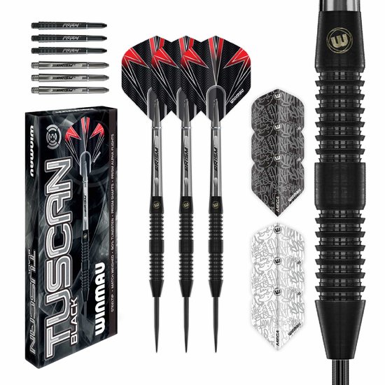 Winmau Tuscan Black 90% Dartshopper Exclusives - Dartpijlen