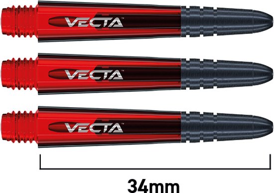 WINMAU - Vecta Dartschachten, Rood, Korte - 1 set per pakket (3 Dartschachten in totaal) van Winmau