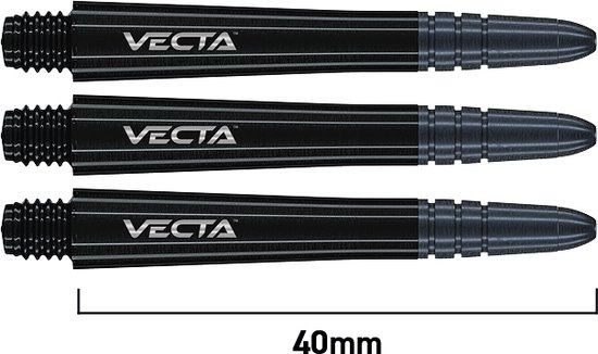 WINMAU - Vecta Dartschachten, Zwart, Medium - 1 set per pakket (3 Dartschachten in totaal) van Winmau