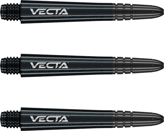 WINMAU - Vecta Dartschachten, Zwart, Tussenliggend - 1 set per pakket (3 dartvluchten in totaal) van Winmau