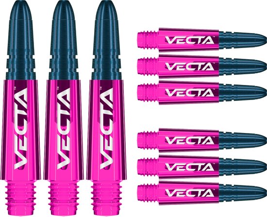 WINMAU - Vecta Roze Korte Dartschahten - 1 sets per pakket (3 Dartschahten in totaal) van Winmau