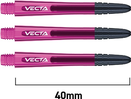 WINMAU - Vecta Roze Medium Dartschahten - 1 sets per pakket (3 Dartschahten in totaal) van Winmau