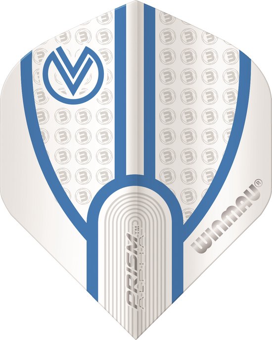Winmau Vincent van der Voort Prism Alpha White & Blue - Dart Flights van Winmau