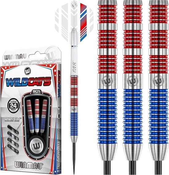 WINMAU - Wildcat: Steeltip Tungsten Dartpijlen Professioneel - 24g van Winmau
