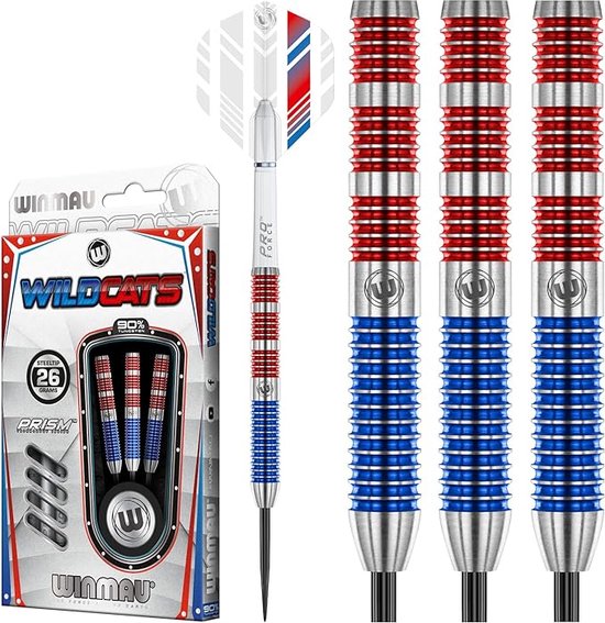 WINMAU - Wildcat: Steeltip Tungsten Dartpijlen Professioneel - 26g van Merkloos